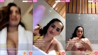 Desi Indian Instagram model Aditi Mistry Live Lingerie Show in Bathtub Live show