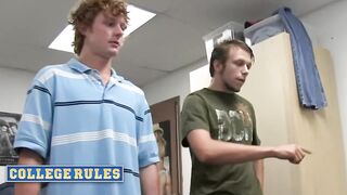 COLLEGE RULES - Frat Boys Get Caught During Panty Raid And Fucked Hard In Wild Dorm Orgy