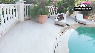 NEW Cumatozz - A Busty Beauty Near The Pool Entices With Her Breasts