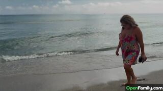 Lana Lee a Blonde MILF Met on Beach With her Big Boobs Picked For Anal