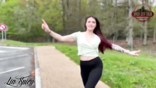 Lia a French MILF Brunette's Outdoor Threesome with 2Cocks on OnlyFans