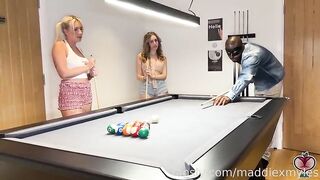 NEW Emily Walters Pool Strip Game Ends With BBC Threesome Creampie