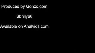 Sbrilli666's Studio Debut As Slutty Newcomer LapsUp Cum After 4on1 DVP