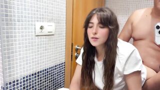 Stepmate Fills My Hairy Pussy With Semen In the Bathroom Watch Full HD