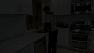 Romi The Natural Real Amateur Girlfriend On The Counter Table With BBC