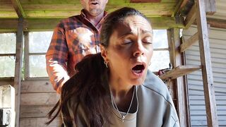 Hot MILF Gets Fucked Hard In Ass Outside Then She Shows True Face Anal