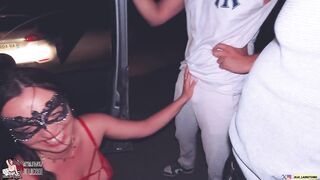Onlyfans Jujulabretonne sucks three dicks outside