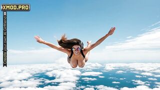 The Adventures of a Naked Skydiver - Ai girl jumped with a parachute and landed with her ass on a dick. 3D Animated High Quality Ai Porn